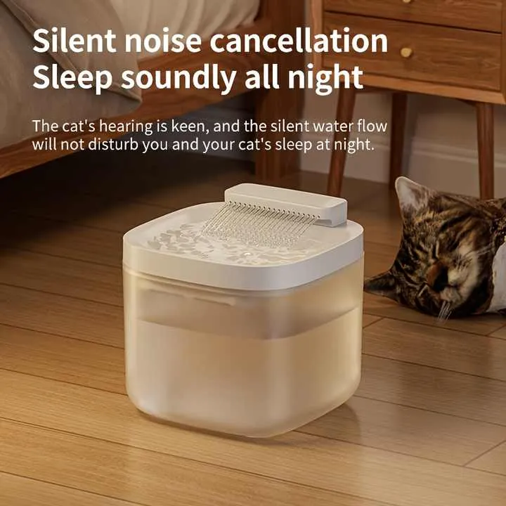 نظام ذكي للقطط يعمل بجهد تشغيل هادئ يعمل بمنفذ USB بقدرة 3 لتر/أونصة 3L/10oz USB Powered Quiet Operation Smart Cat Fountain System