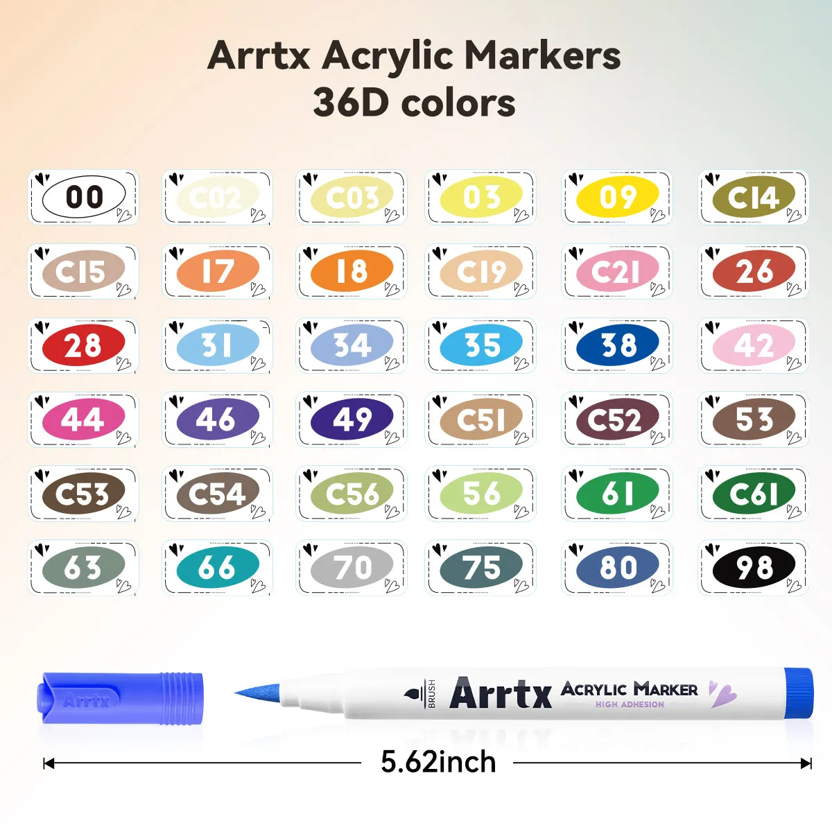 36 Colors Acrylic Paint Markers Set