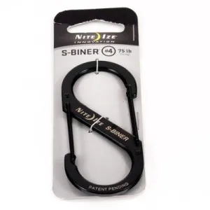 #4 Nite-Ize S-Biner. Size. Stainless Steel. New. Black.