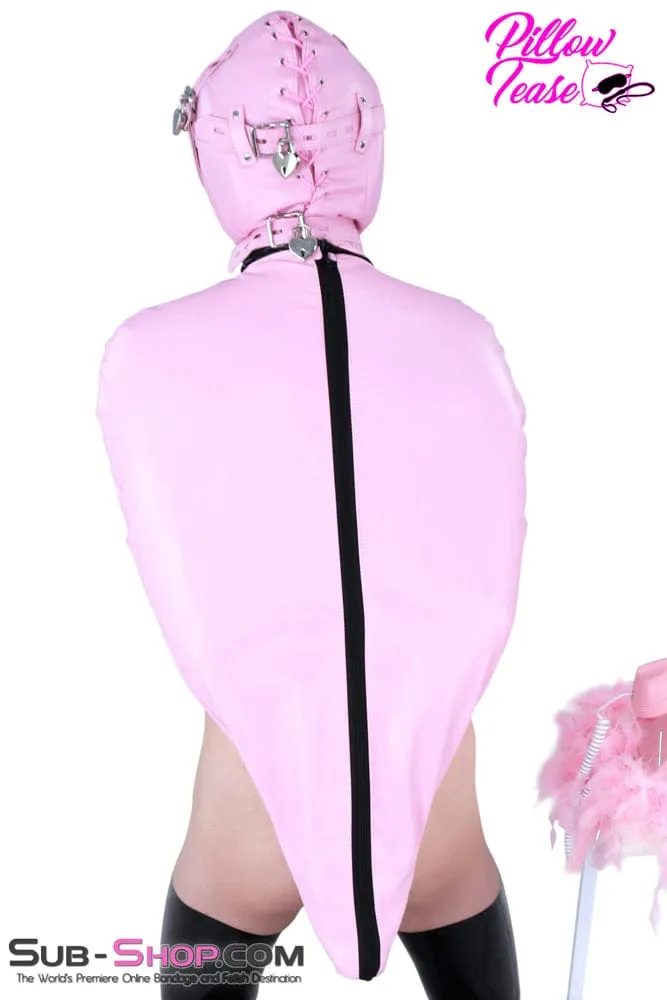 9787DL-SIS      Pretty Sissy Princess Pink Zippered Forced Feminization Fantasy Dungeon Mistress Armbinder Top