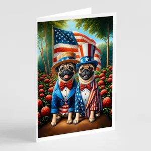 All American Pug Greeting Cards Pack of 8