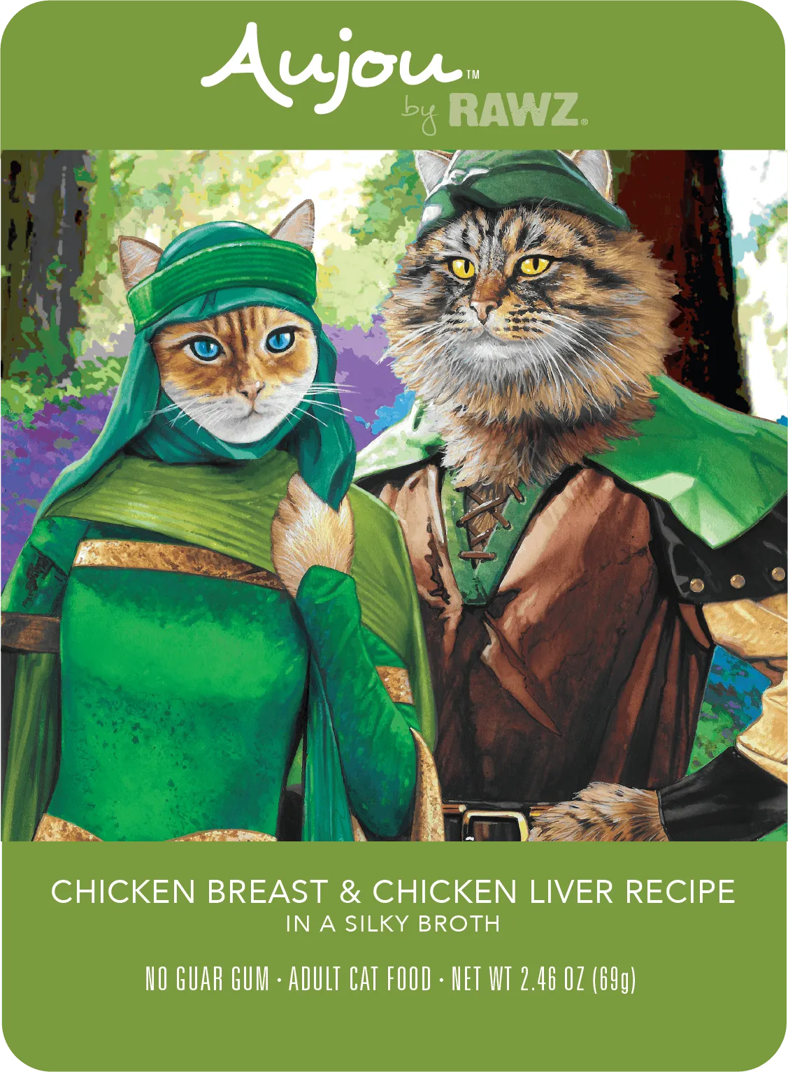 Aujou® by RAWZ® Chicken and Chicken Liver Recipe 2.46-oz, Wet Cat Food