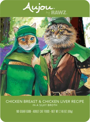 Aujou® by RAWZ® Chicken and Chicken Liver Recipe 2.46-oz, Wet Cat Food