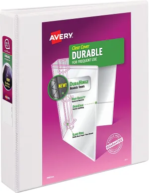 Avery  1.5" Durable View Durahinge Binder, White (17022)