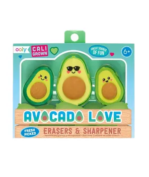 Avocado Love Eraser and Sharpener - Set of 3