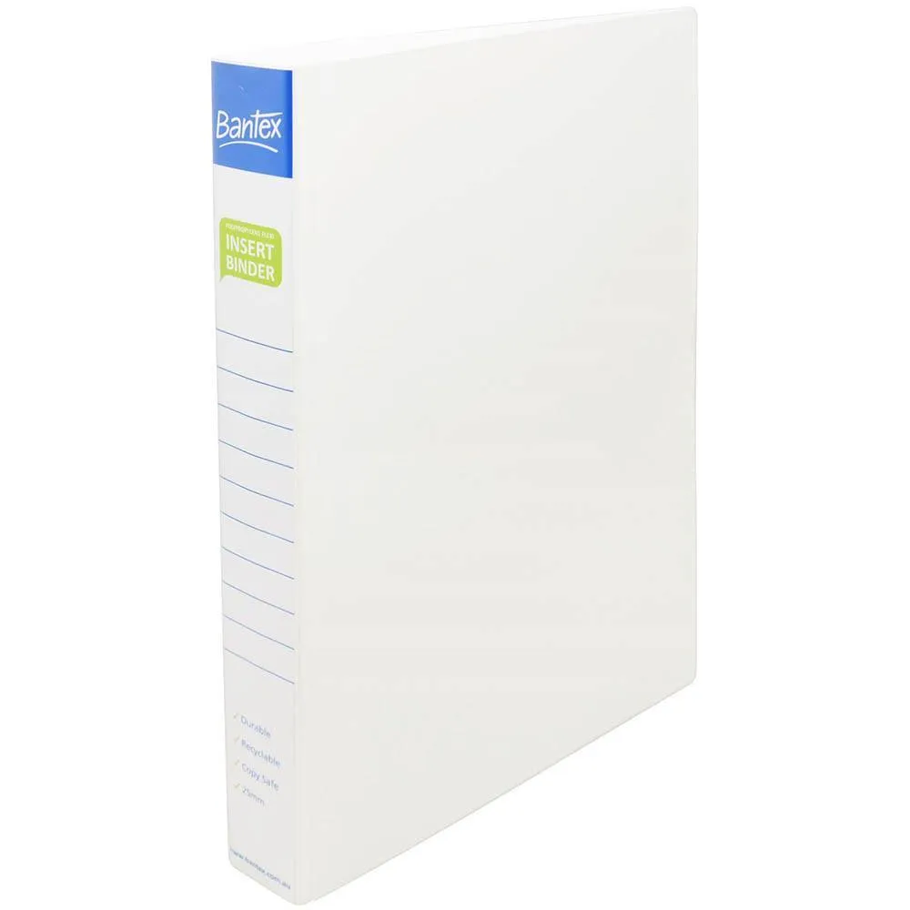 Bantex Poly Ring Binder 2D 25Mm A4 White