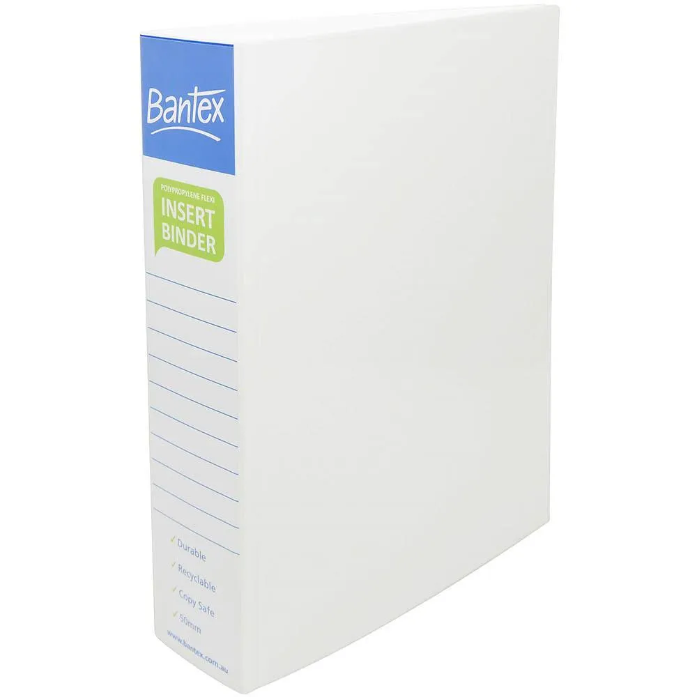 Bantex Poly Ring Binder 2D 50Mm A4 White