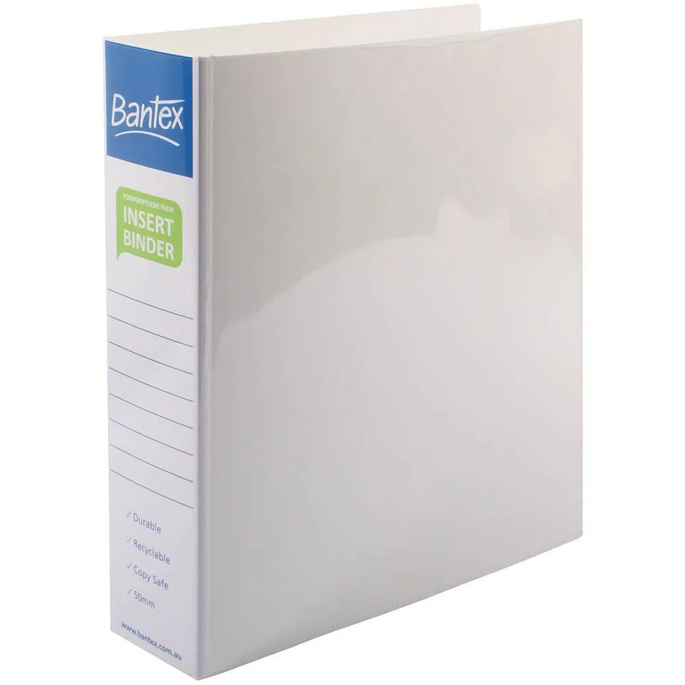 Bantex Poly Ring Binder 3D 50Mm A4 White