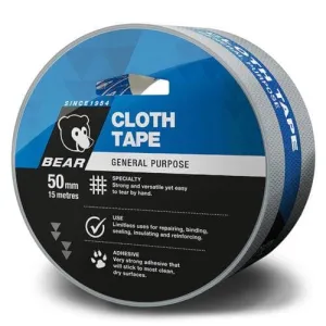 BEAR Very Strong and Versatile Cloth Tape 50mmX15m Silver