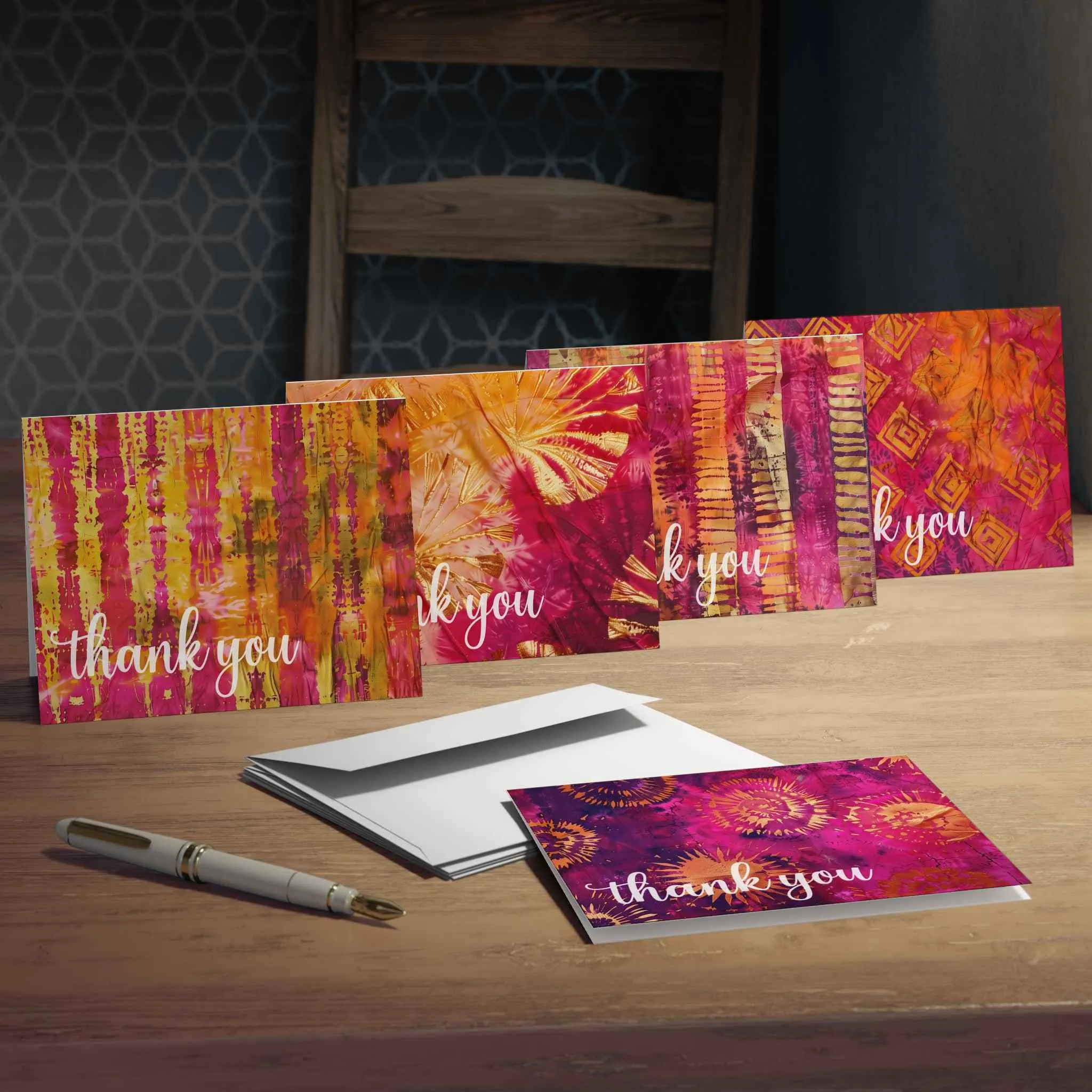 Blissful Batik Multi-Design Thank You Cards (5-Pack)