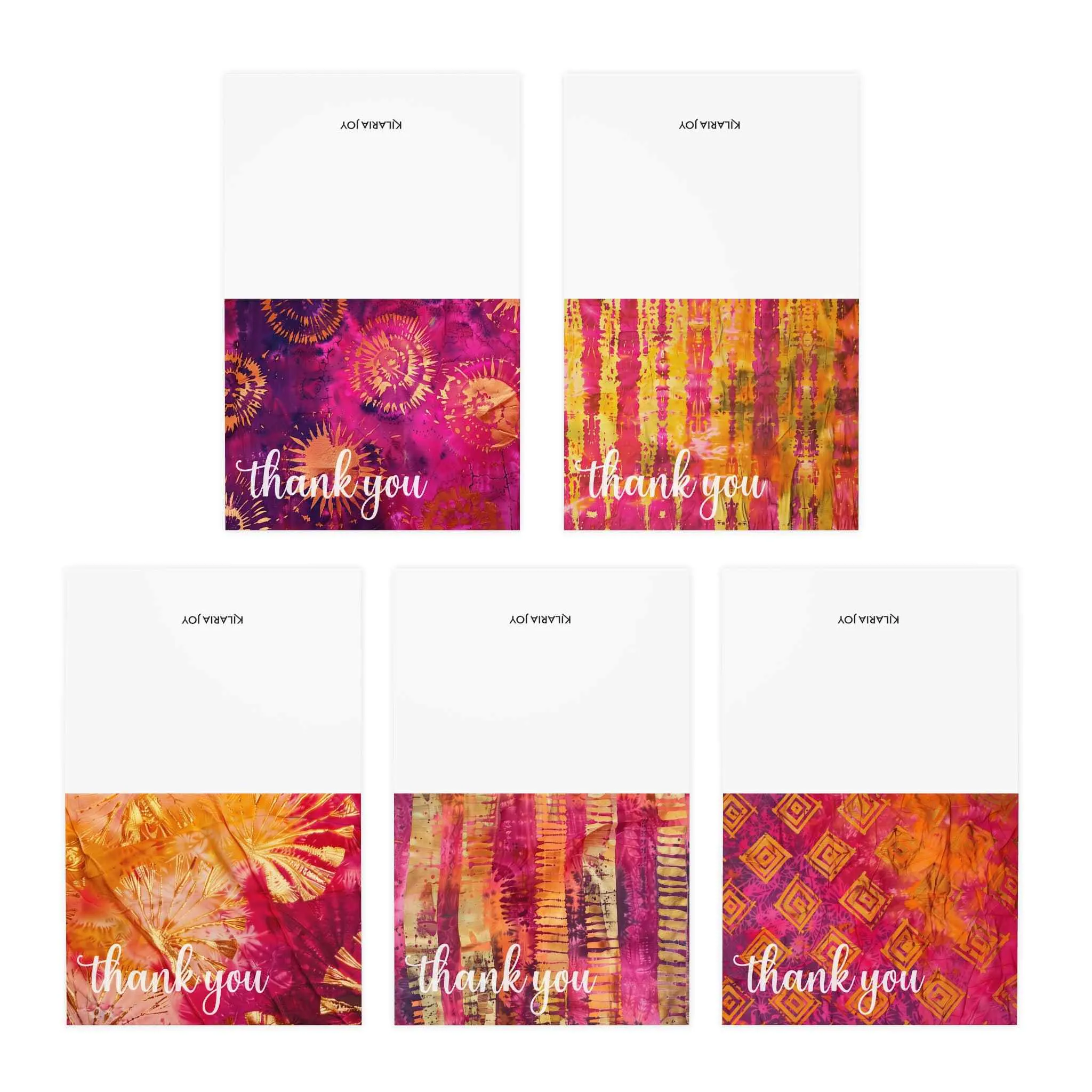 Blissful Batik Multi-Design Thank You Cards (5-Pack)