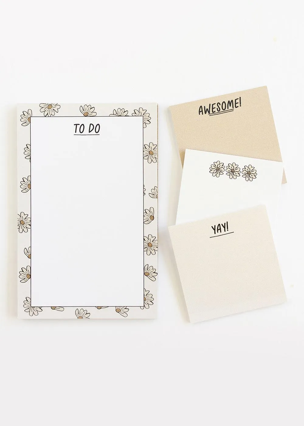 Boho Floral Notepad   Sticky Notes Set