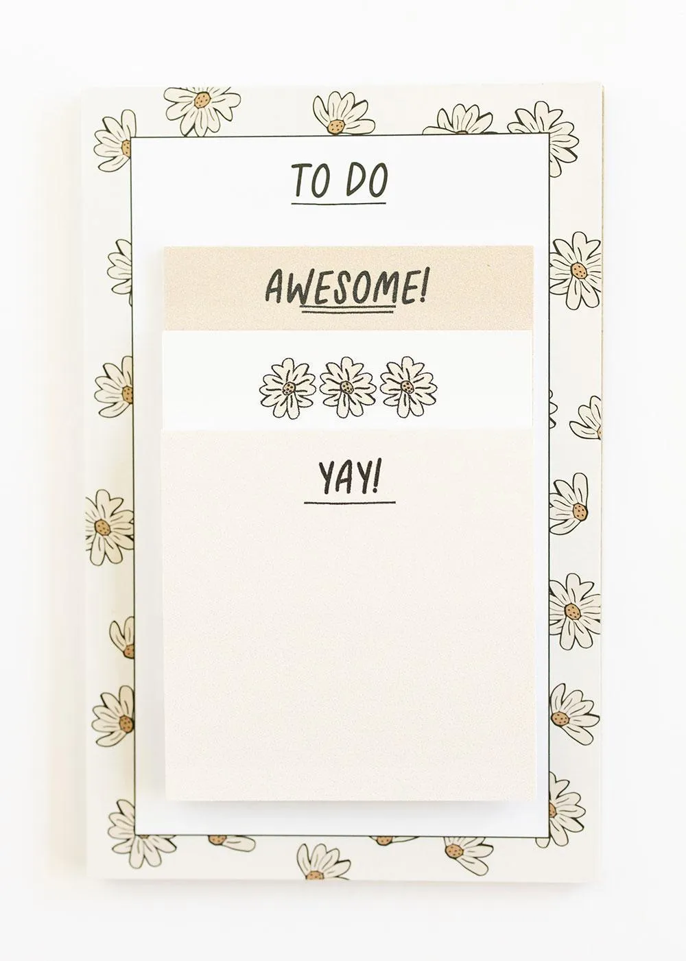 Boho Floral Notepad   Sticky Notes Set