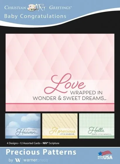 Boxed Greeting Cards - Baby Congratulations Precious Pattern