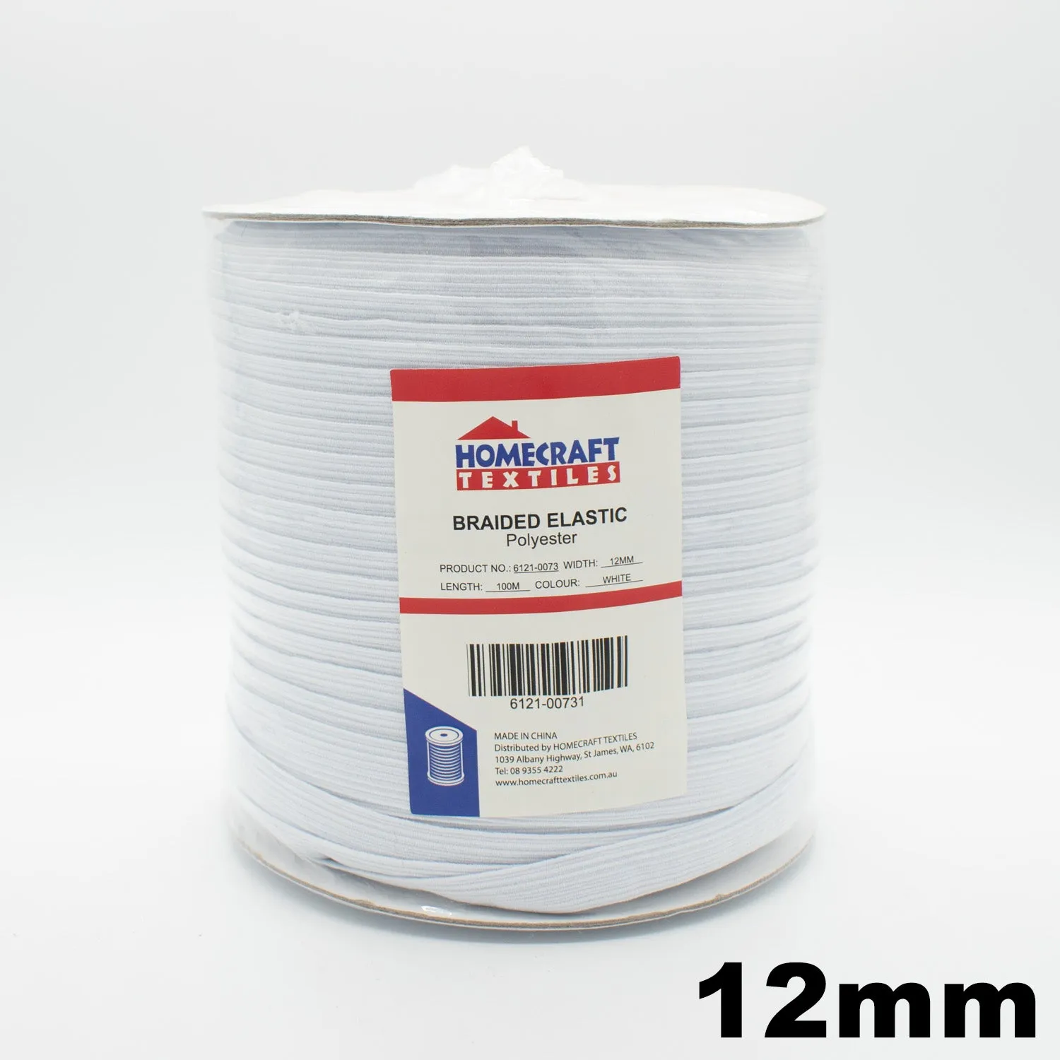 Braided Elastic Black & White - 100M Roll