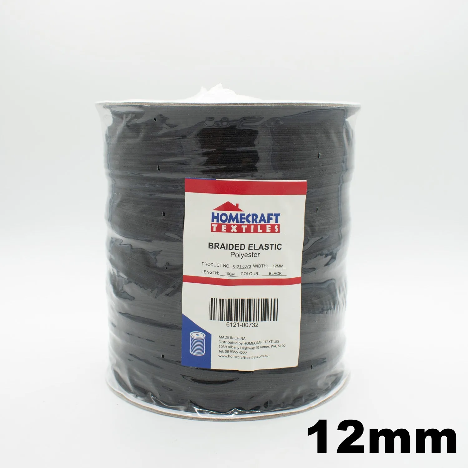 Braided Elastic Black & White - 100M Roll
