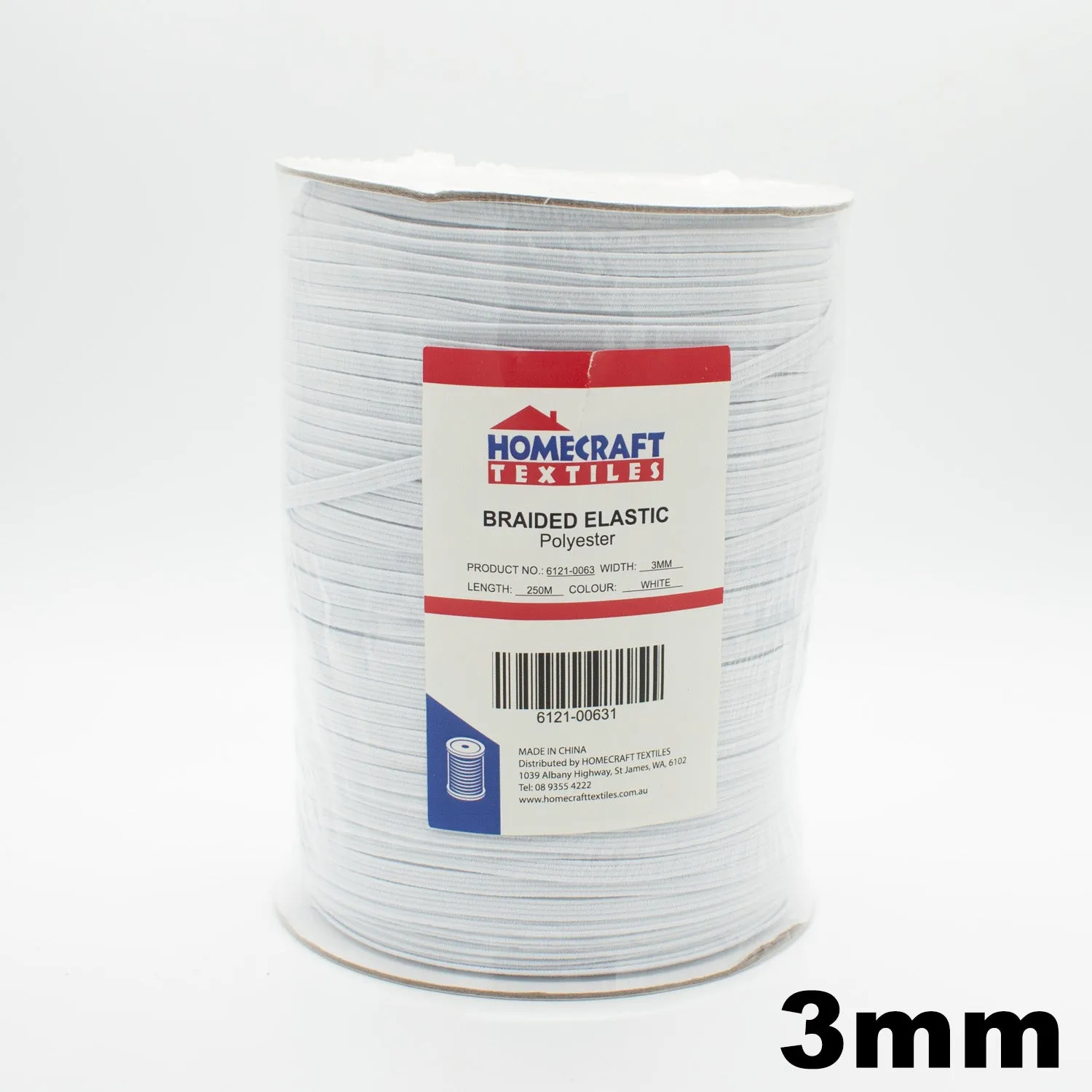 Braided Elastic Black & White - 100M Roll