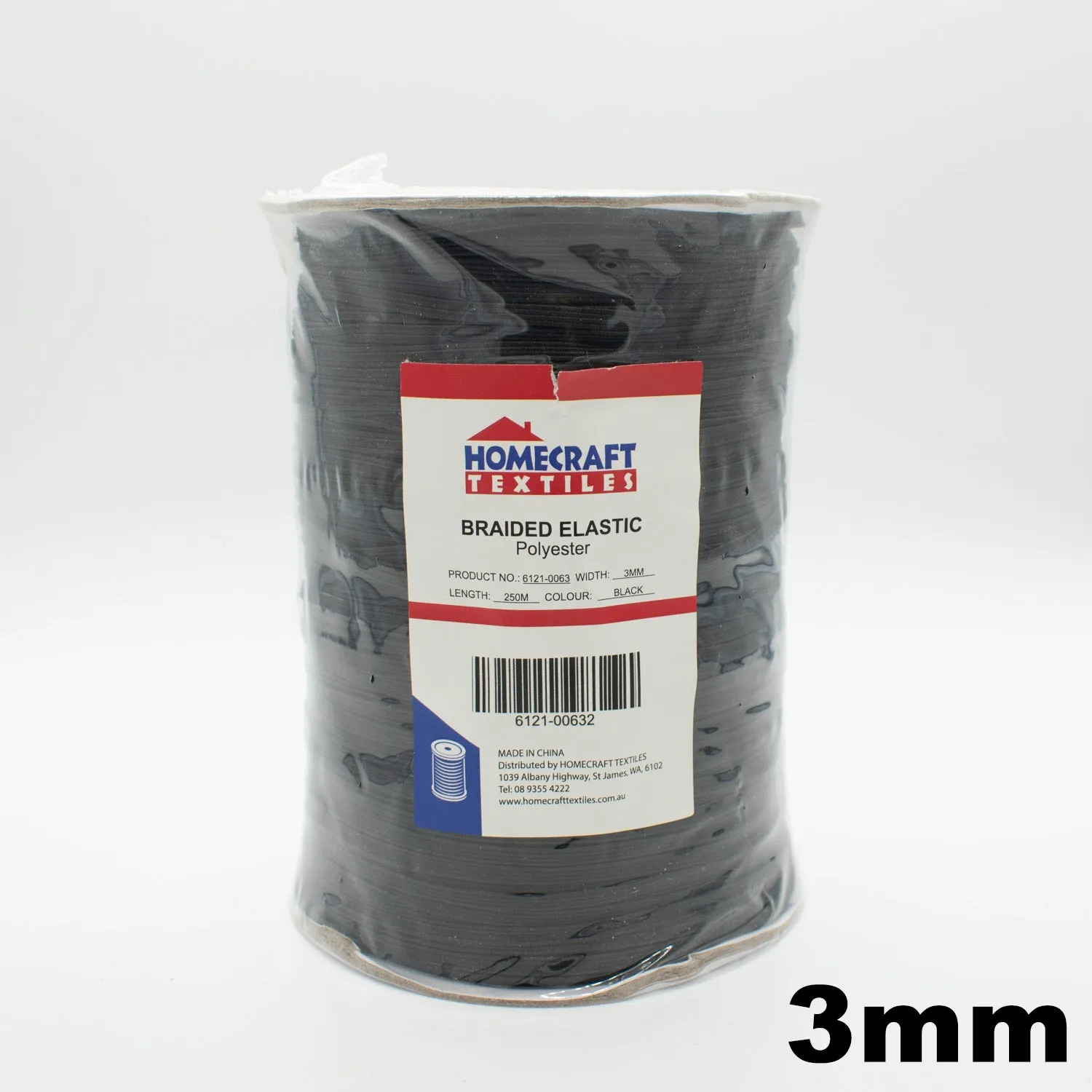 Braided Elastic Black & White - 100M Roll