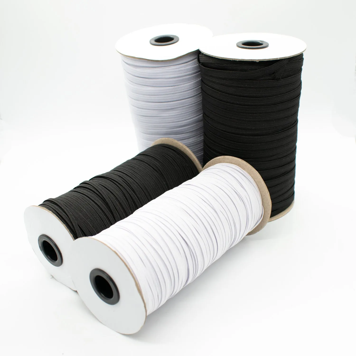 Braided Elastic Black & White - 100M Roll