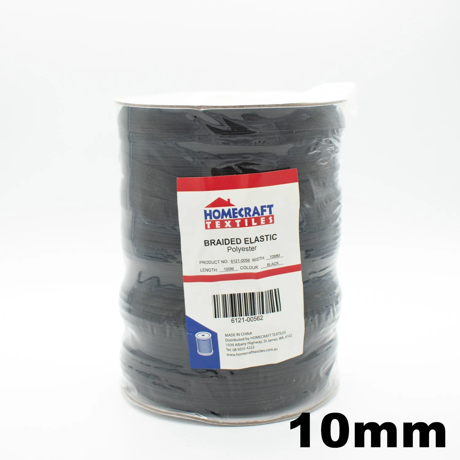 Braided Elastic Black & White - 100M Roll