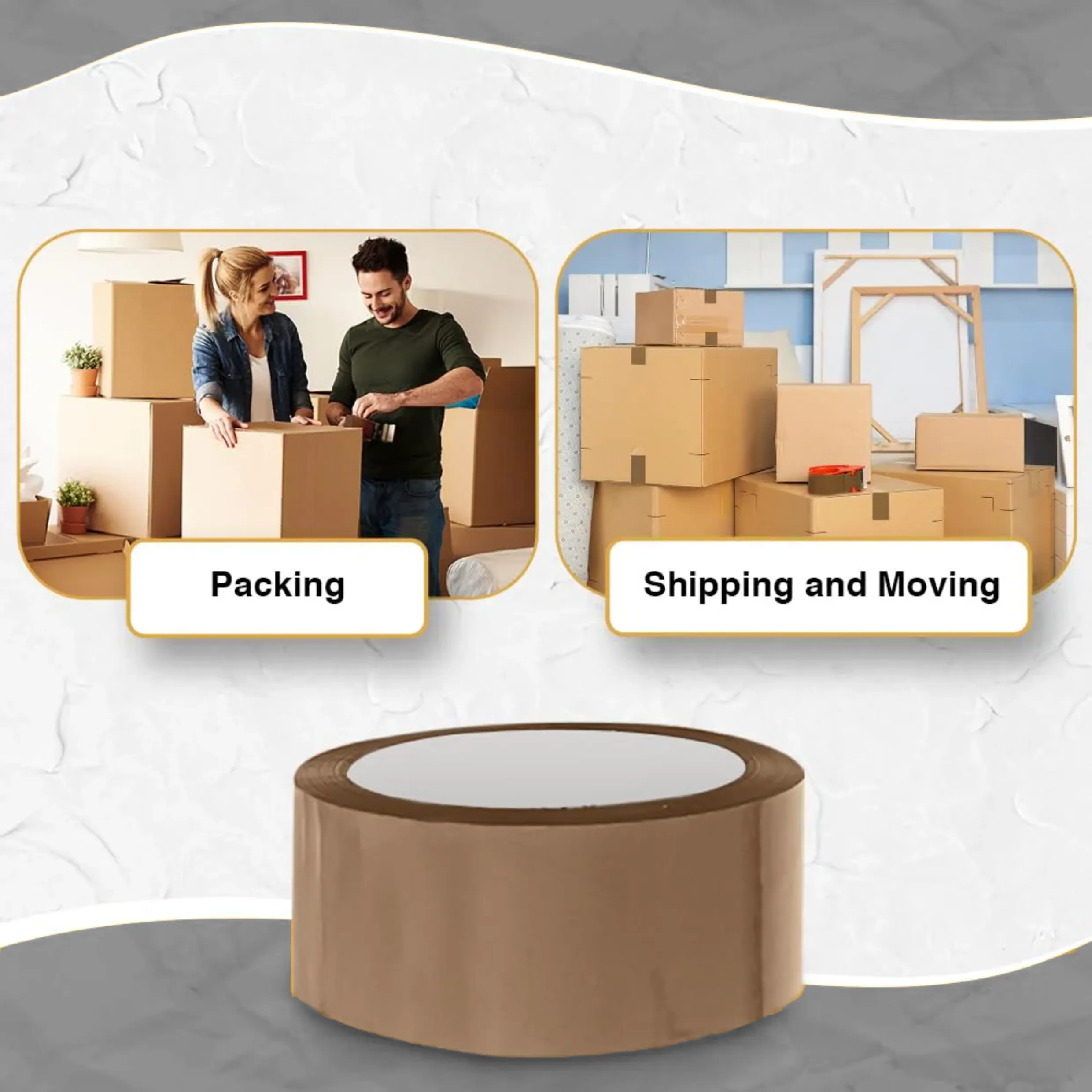 Brown Packing Sticky Tape 48mm x 66m - 6 rolls