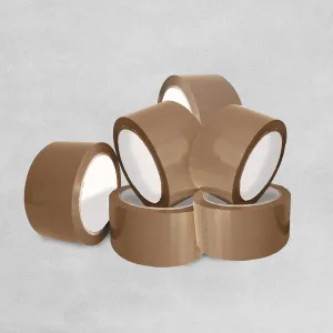 Brown Packing Sticky Tape 48mm x 66m - 6 rolls