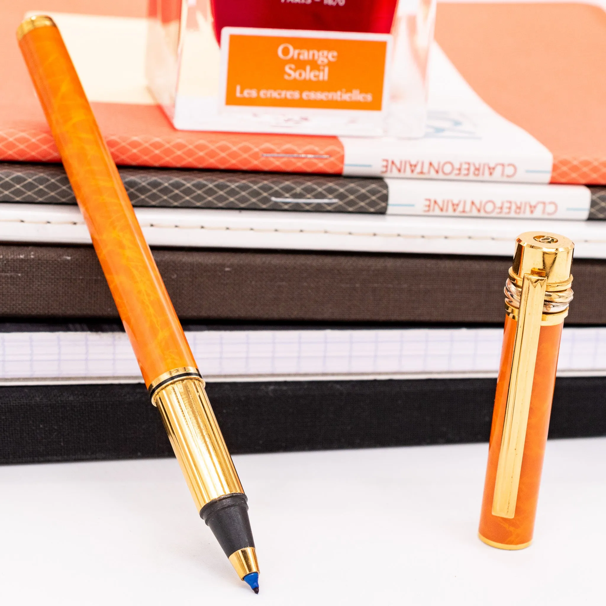Cartier Trinity Orange Rollerball Fineliner Pen - Preowned