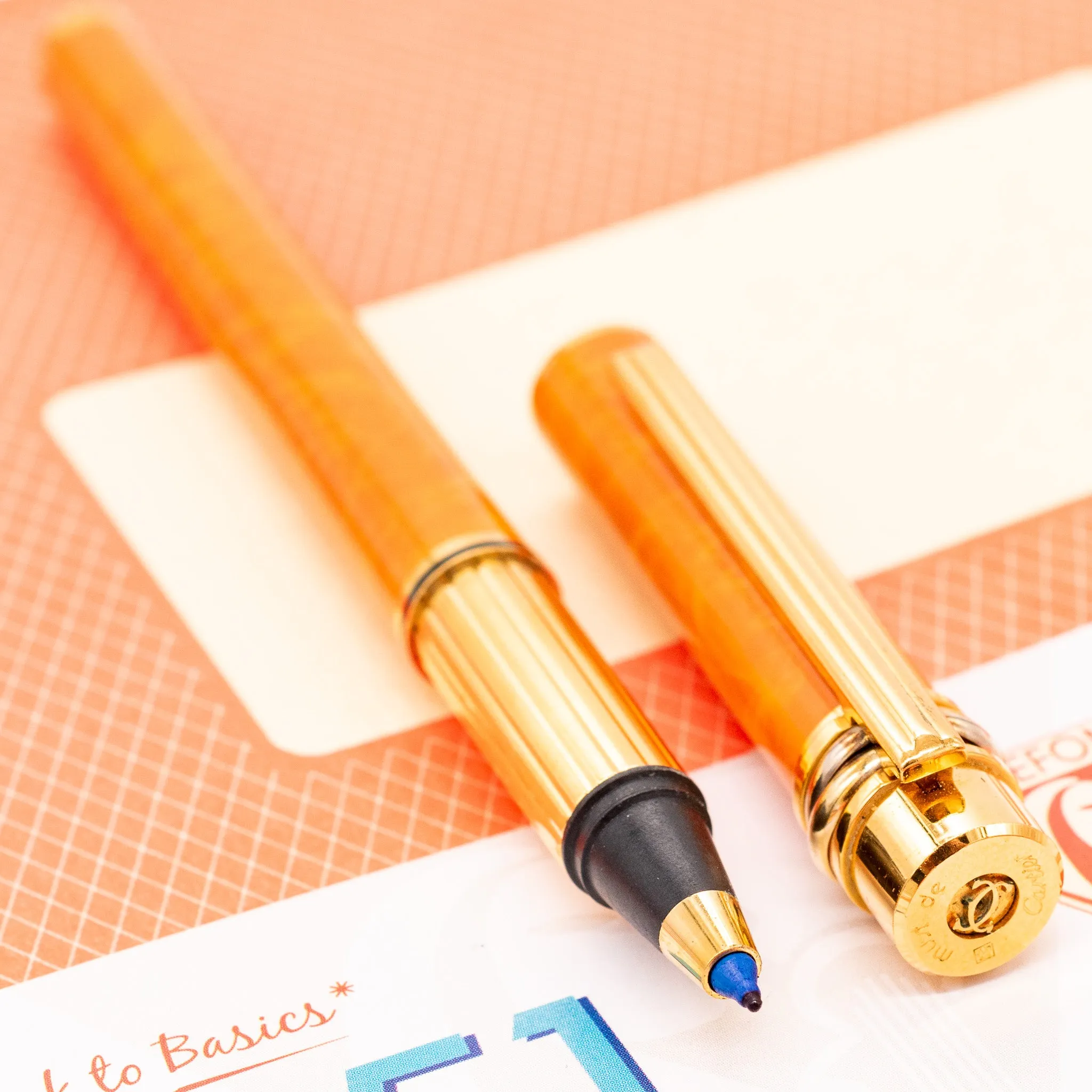Cartier Trinity Orange Rollerball Fineliner Pen - Preowned