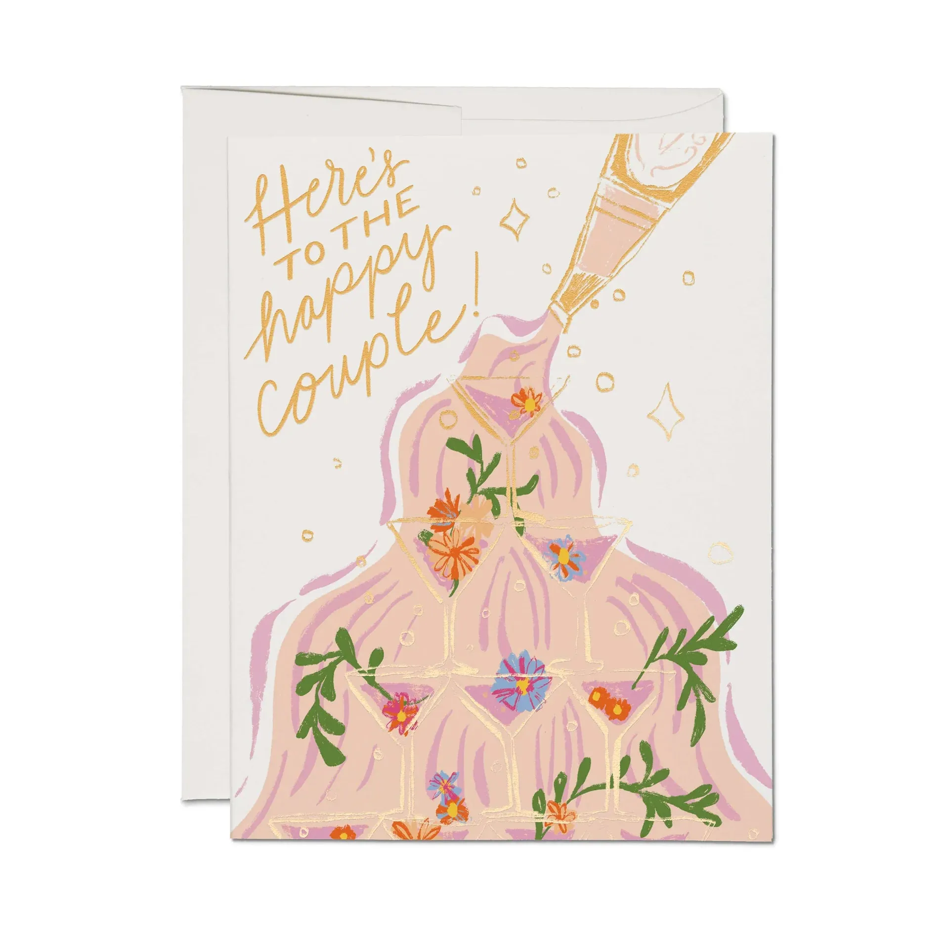 Champagne Fountain Wedding Card