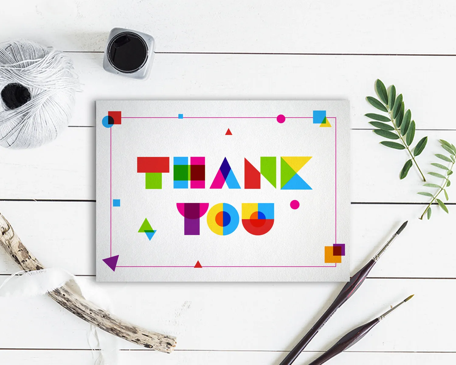 Colorful Thank you Messages Note Cards