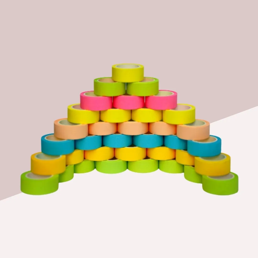 Coloured Washi Tape ( Pack of 6 Pieces )