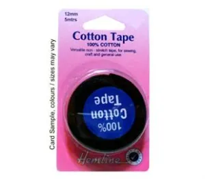 Cotton Tape - 12mm Black