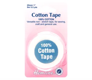Cotton Tape - 25mm White