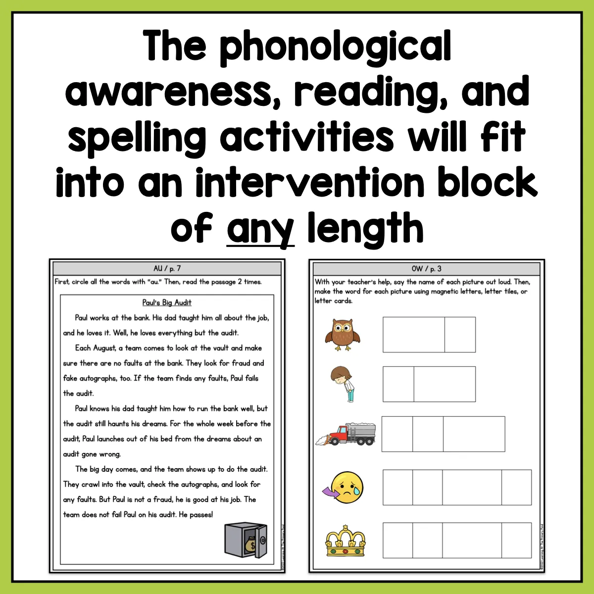 Diphthongs Intervention Pack | No-Prep, Phonics-Based Reading Intervention