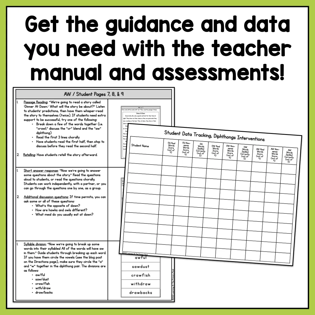 Diphthongs Intervention Pack | No-Prep, Phonics-Based Reading Intervention