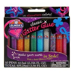 Elmer's 3D Washable Glitter Pens 10 Pack Classic Rainbow
