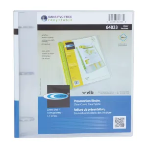 FileMode Poly Presentation O-Ring Binder 1.5" Clear