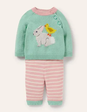 Fun Knitted Playset-Fountain Green Bunny