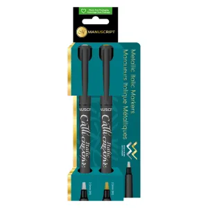 Gold and Silver Calligraphy Pen Set