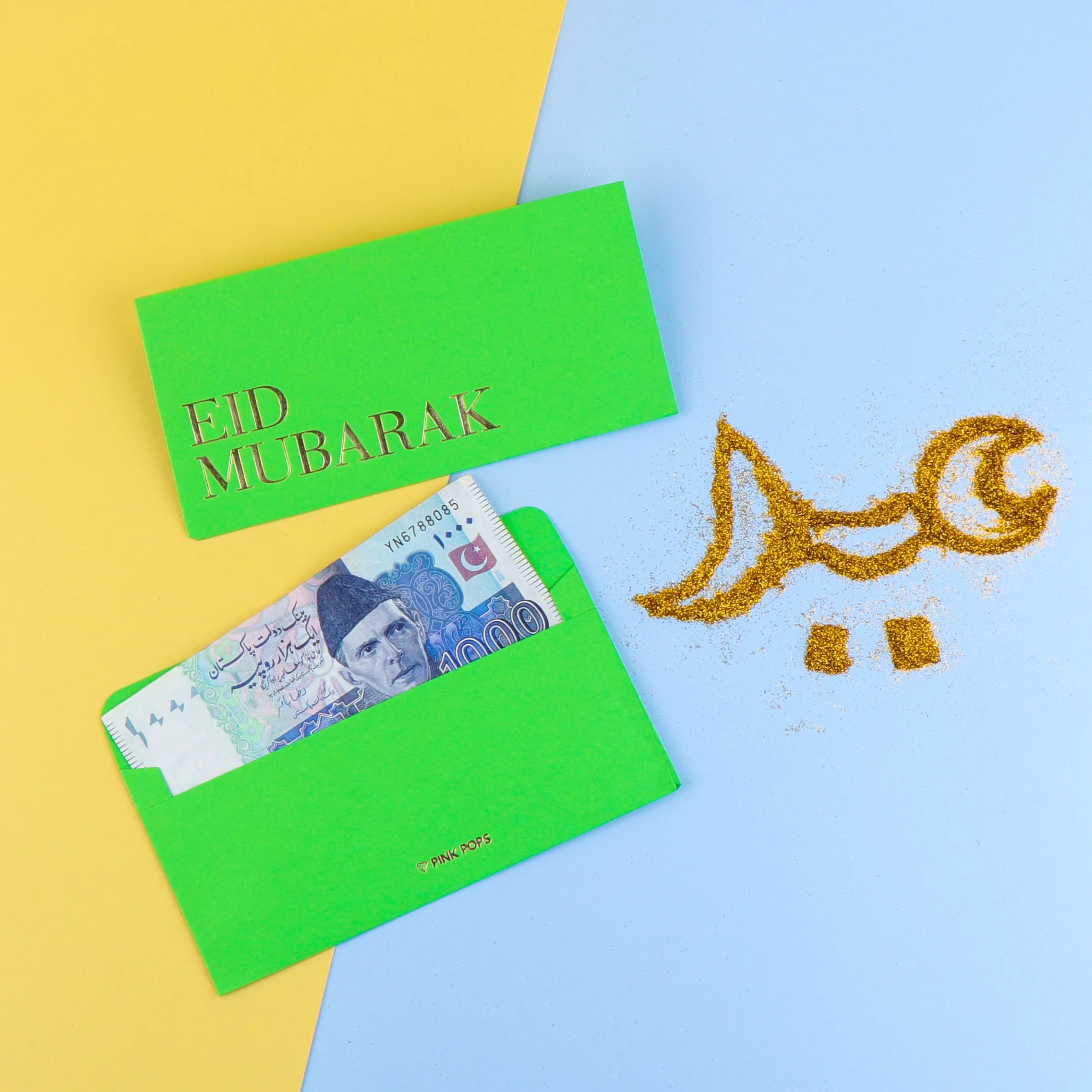 Green Eidi Cards