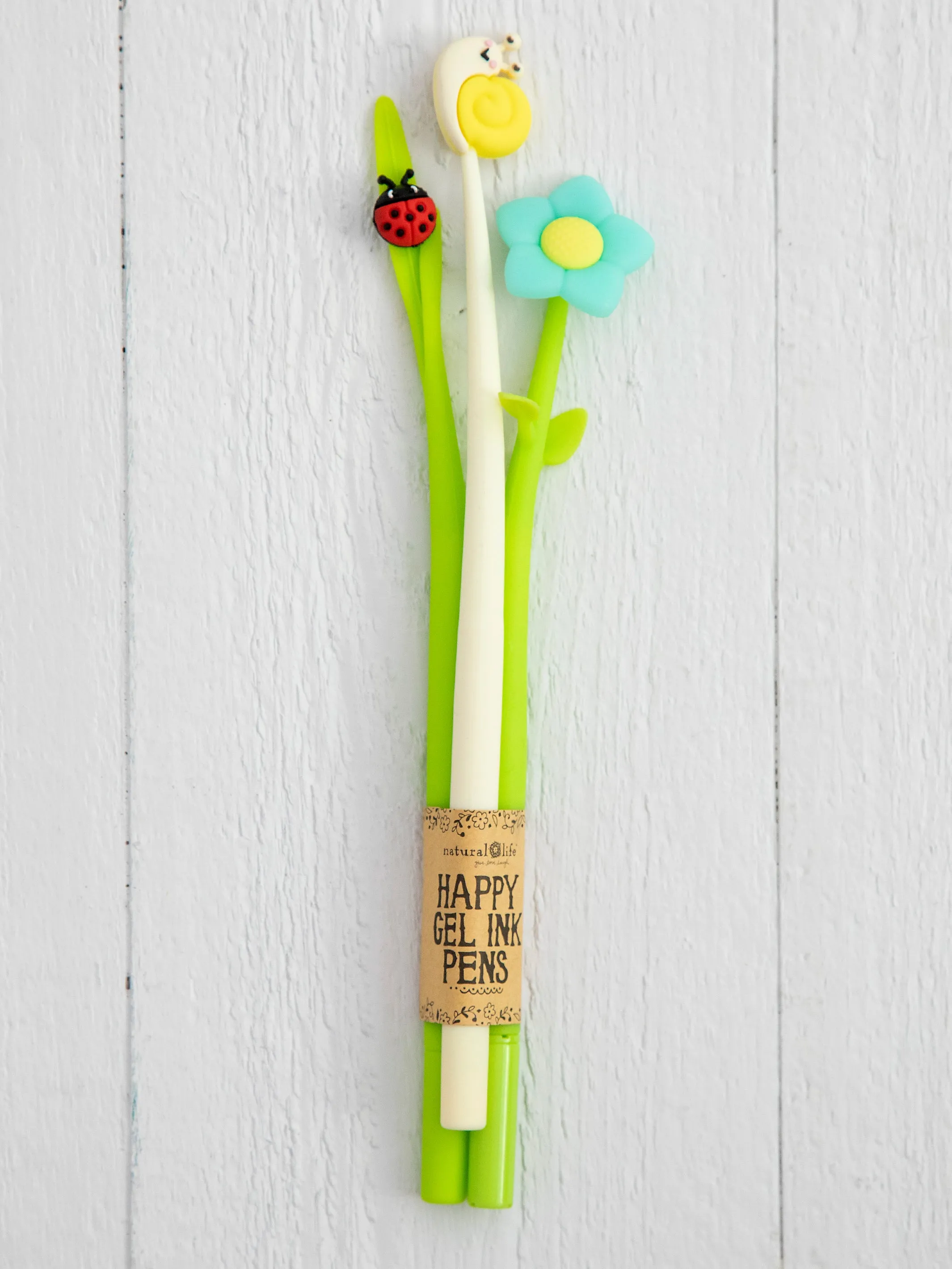 Happy Gel Ink Pens, Set of 3 - Garden Friends