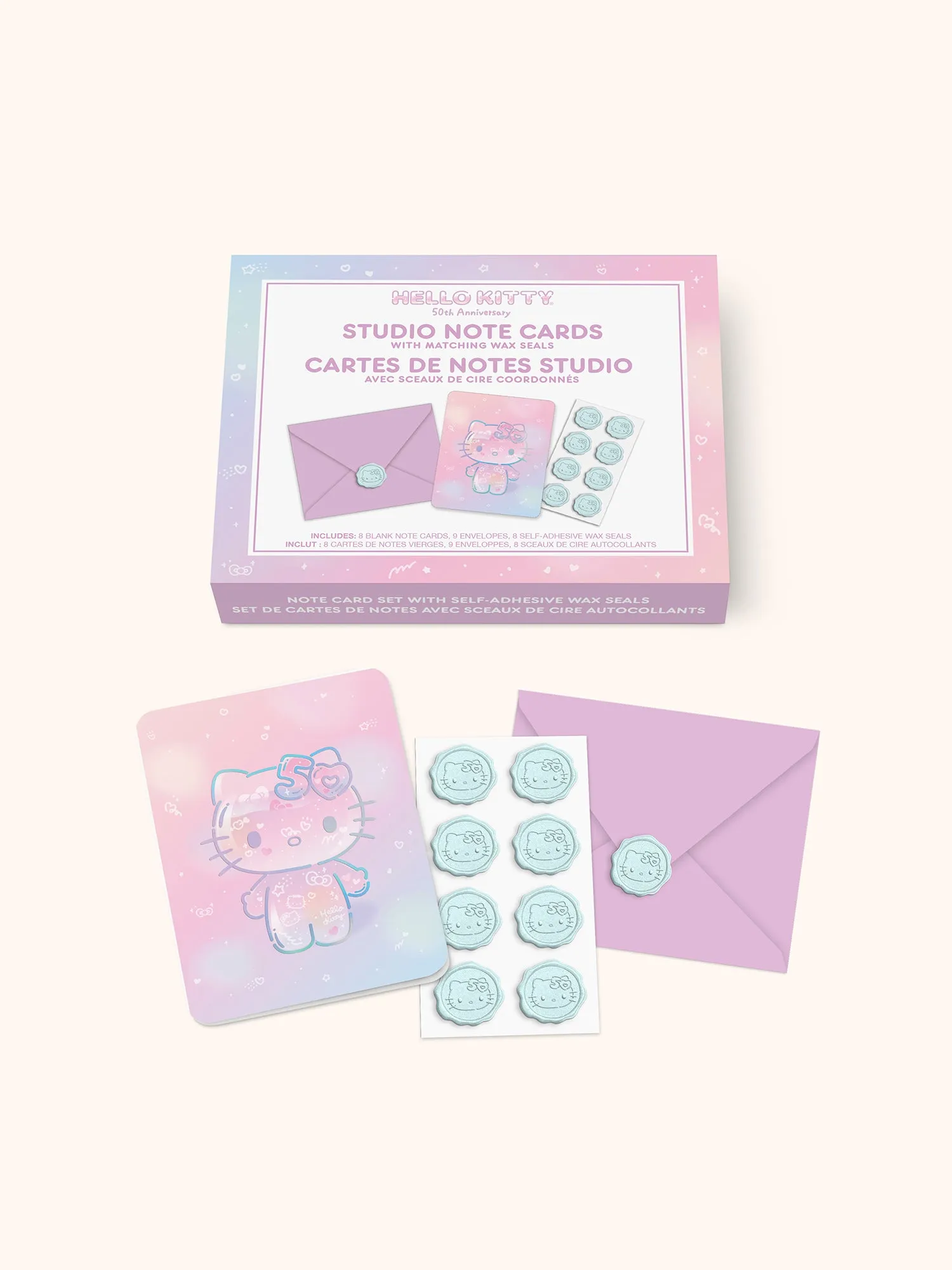 Hello Kitty 50th Anniversary Studio Note Cards with Matching Wax Seals