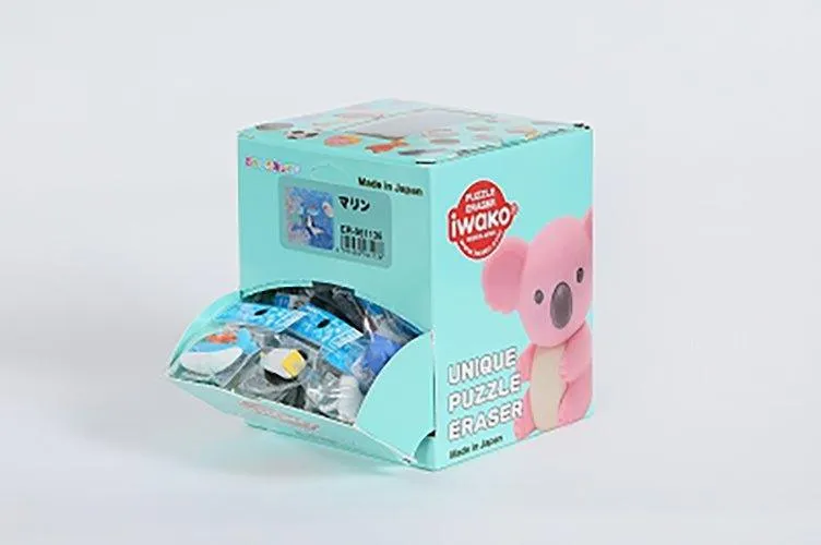 IWAKO ER-961136 marine life series modeling eraser eraser wipe cloth dolphin whale penguin sea lion