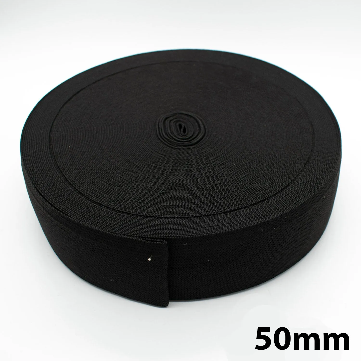 Knitted Elastic Black & White - 30M Roll