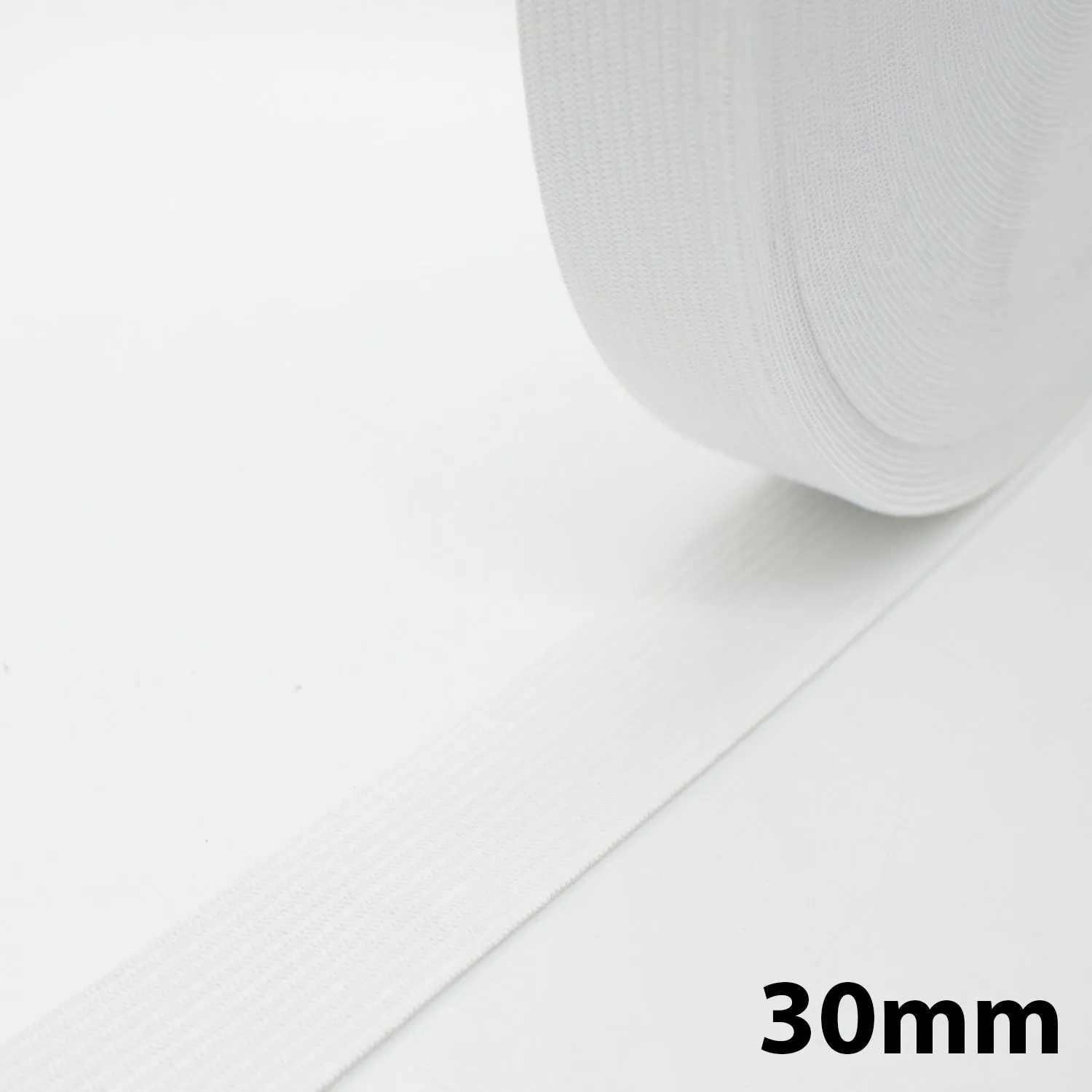 Knitted Elastic Black & White - 30M Roll