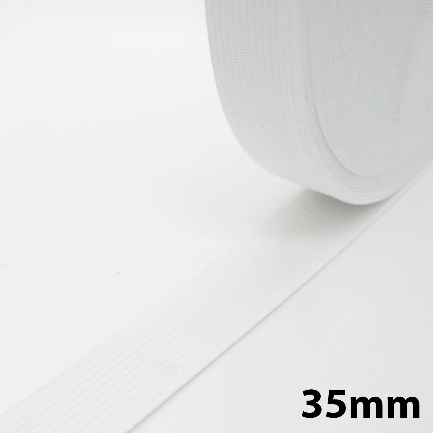 Knitted Elastic Black & White - 30M Roll