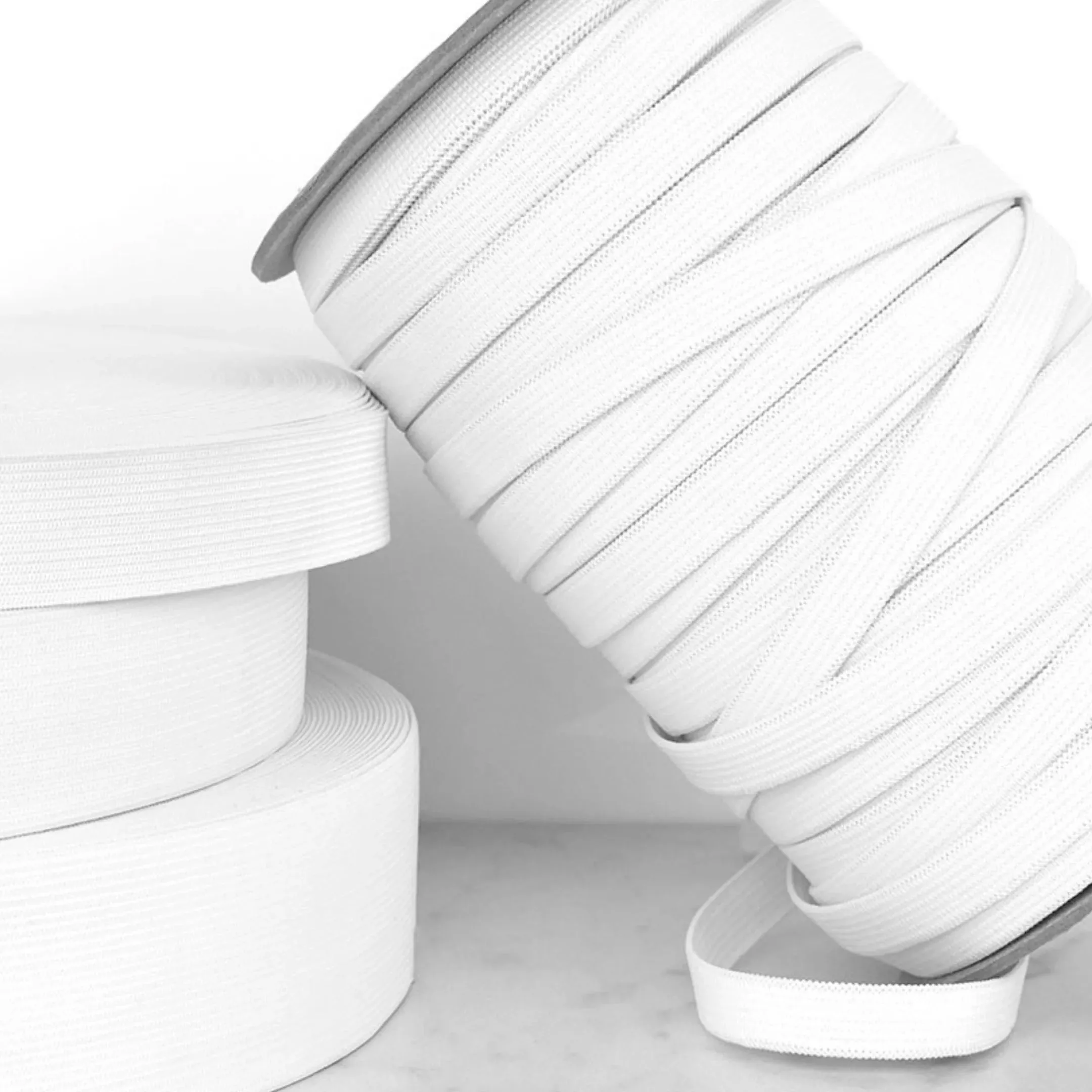 Knitted Elastic Black & White - 30M Roll