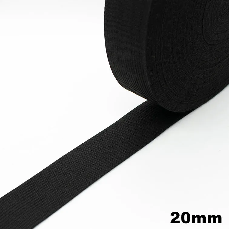 Knitted Elastic Black & White - 30M Roll