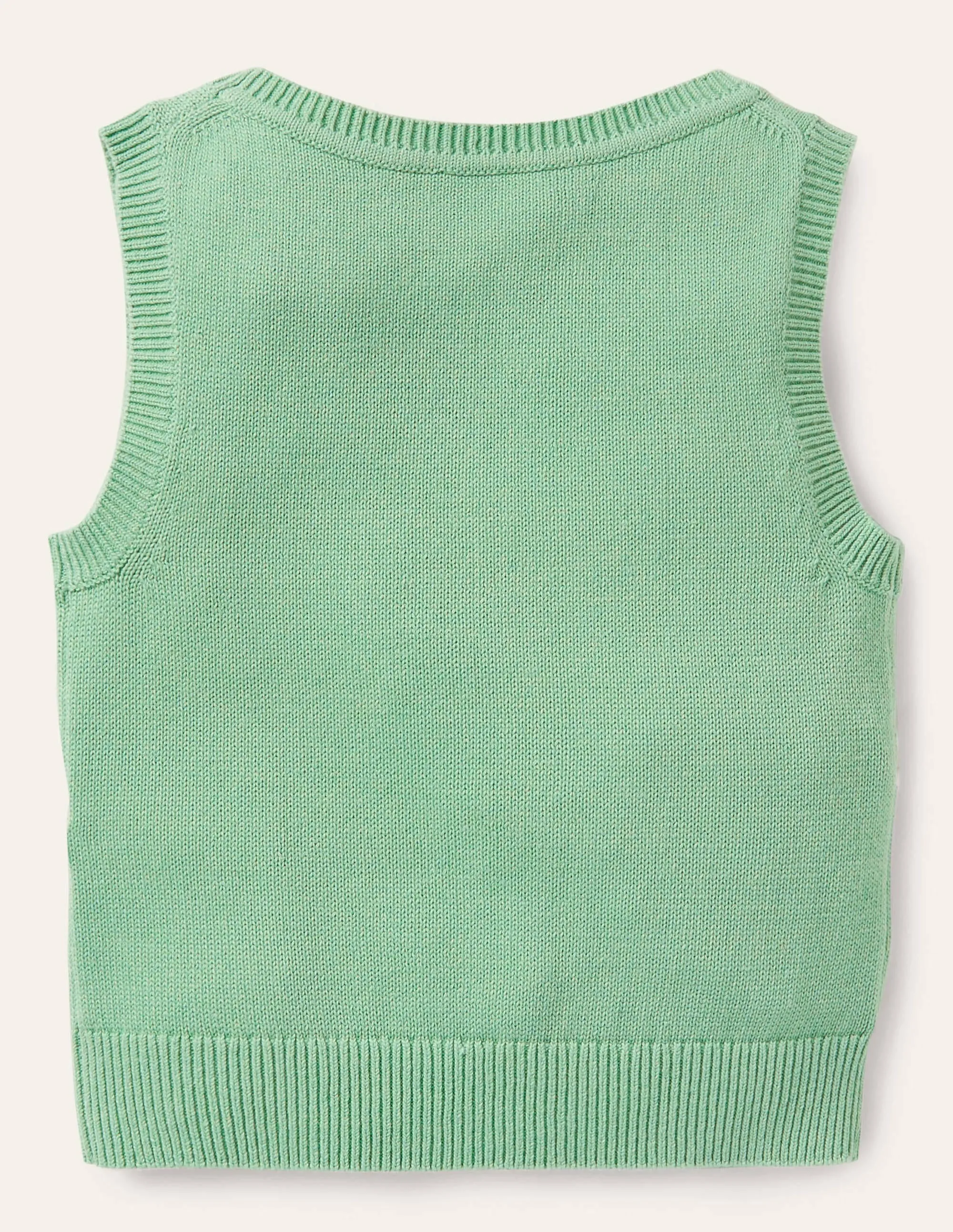 Knitted Tank Top-Fountain Green Bunny