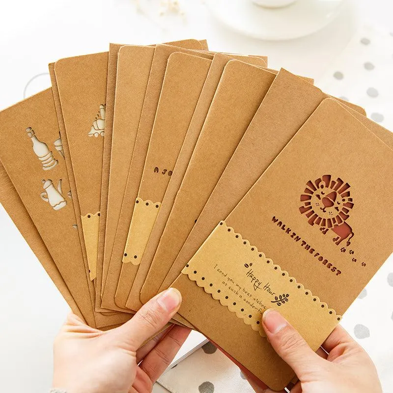 Korea Vintage Cutout Paper Carving Kraft Paper Greeting Cards NP-050013
